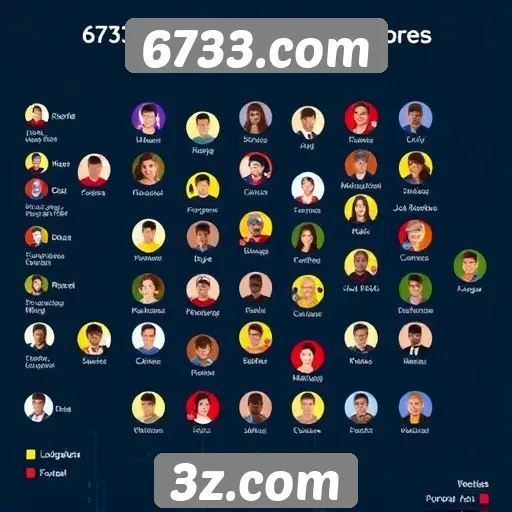 Demografia dos jogadores no site 6733.com